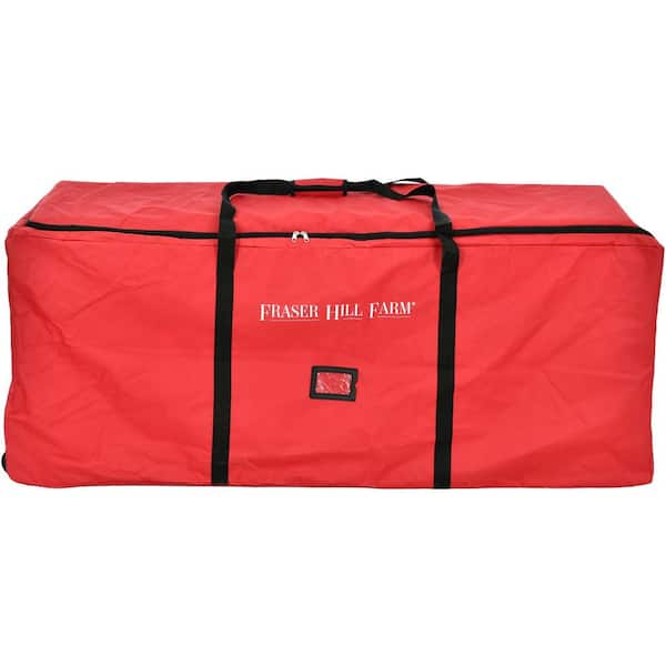 Christmas Tree Bag, Rolling, Red, 9-ft.