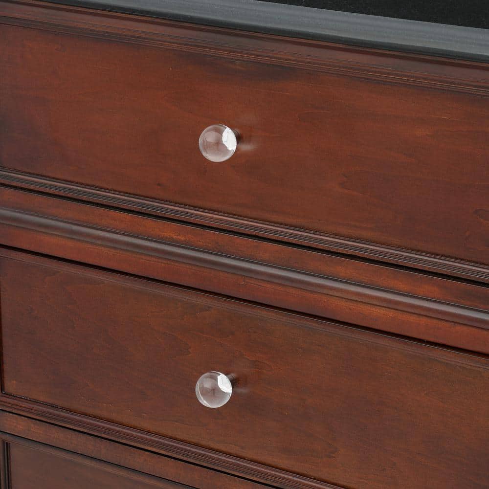 Clear Round Acrylic Cabinet Knob with Mounting Hardware