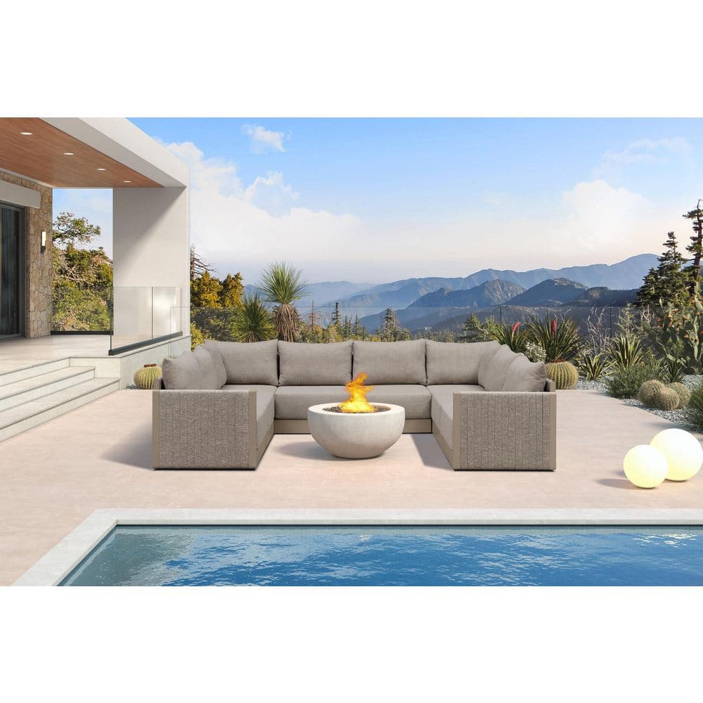 8 Pieces Outdoor Conversation Sets PP Rope Patio Sofa with Cushions and Coffee Table Manual Weaving Furniture Beige price history on PriceWatchPro
