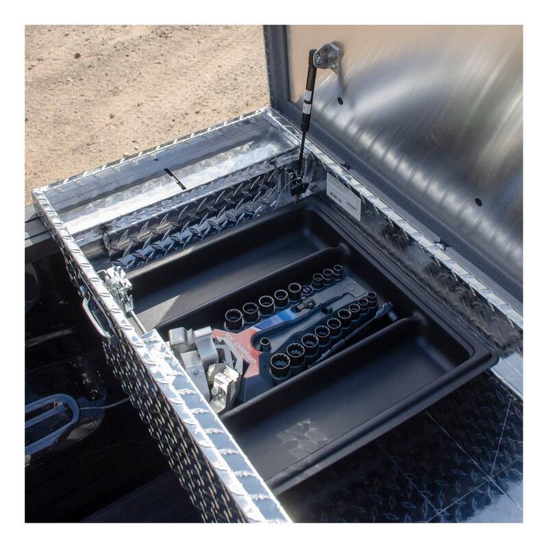 69 in. Silver Aluminum Low Profile Crossbed Truck Tool Box