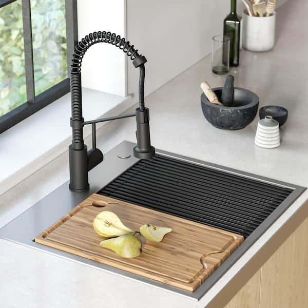 Kraus Workstation Kitchen Sink 11 in. Solid Bamboo Cutting Board