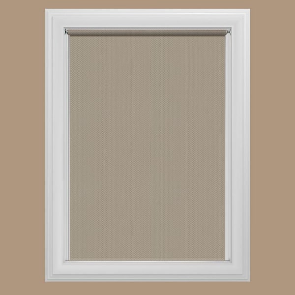 Bali Cut-to-Size Cut-to-Size Woven Taupe Cordless Room Darkening Fade resistant Roller Shades 25.75 in. W x 72 in. L