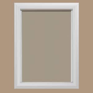 Cut-to-Size Woven Taupe Cordless Room Darkening Fade resistant Roller Shades 67.75 in. W x 72 in. L