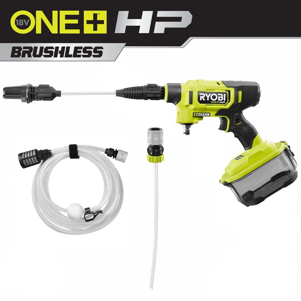 RYOBI ONE HP 18V Brushless EZClean 600 PSI 0.7 GPM Cordless Cold Water Power Cleaner Tool Only RY121850 The Home Depot