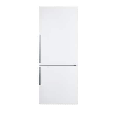 27 in. 16.8 cu. ft. Bottom Freezer Refrigerator in White, Counter Depth