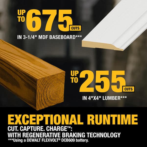 DEWALT - 60-Volt LithiumIon 12 in. Cordless Sliding Miter Saw Kit and 60-Volt Brushless 8-1/4 in. Saw Kit with 9.0Ah Battery Pack