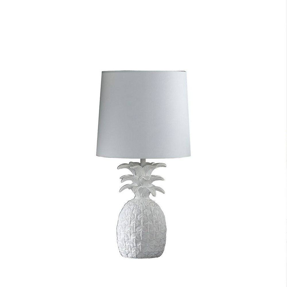 17 in. White Bedside, Task and Reading Table Lamp for Living Room, Bedroom with White Linen Shade No Bulbs Included price history on PriceWatchPro