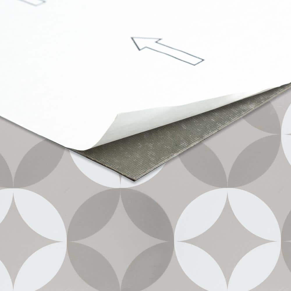 Grey and White 12'' x 12'' Self-Adhesive Vinyl Floor Tiles