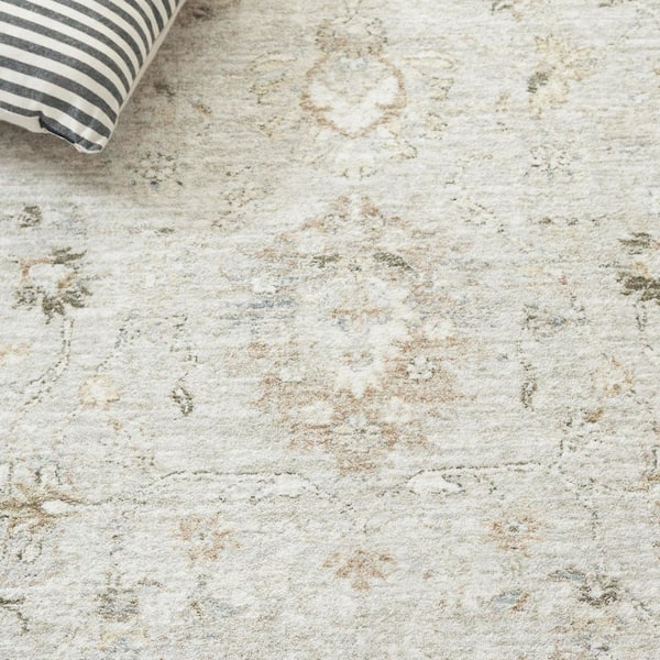 SAFAVIEH April 8 ft. x 10 ft. Ivory/Gray Oriental Floral Area Rug