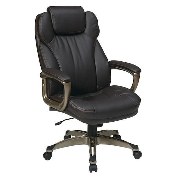 Work Smart Espresso Eco Leather Executive Office Chair