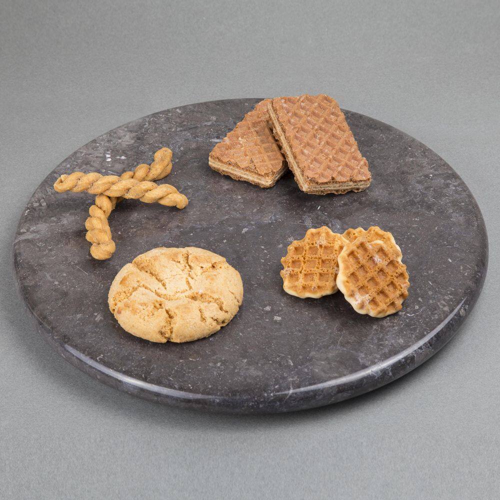 Charcoal Gray Marble 12-Inch Round Cheese Board