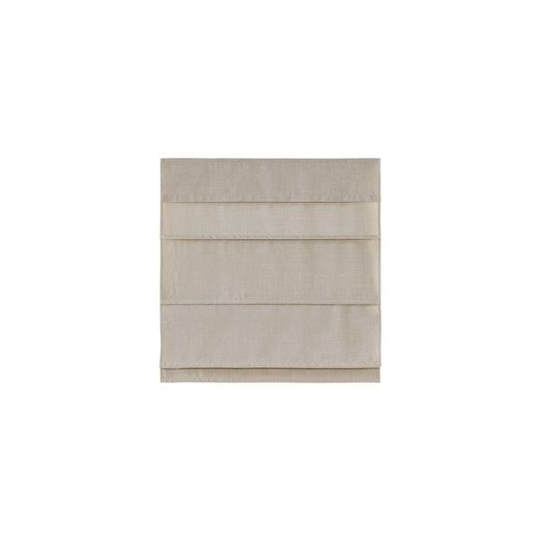 Madison Park Leo Natural Cordless Polyester 31 in. W x 64 in. L Total Blackout Roman Shade