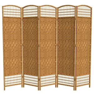 5.5 ft. Light Beige 5-Panel Room Divider