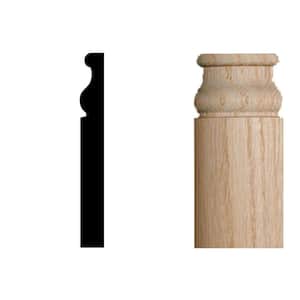 1/2 in. x 1/2 in. x 4-1/4 in. Oak Wood Radius Baseboard Corner Block Moulding