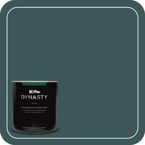 BEHR DYNASTY 1 qt. #PPU12-01 Abysse Semi-Gloss Enamel Interior Stain-Blocking Paint and Primer