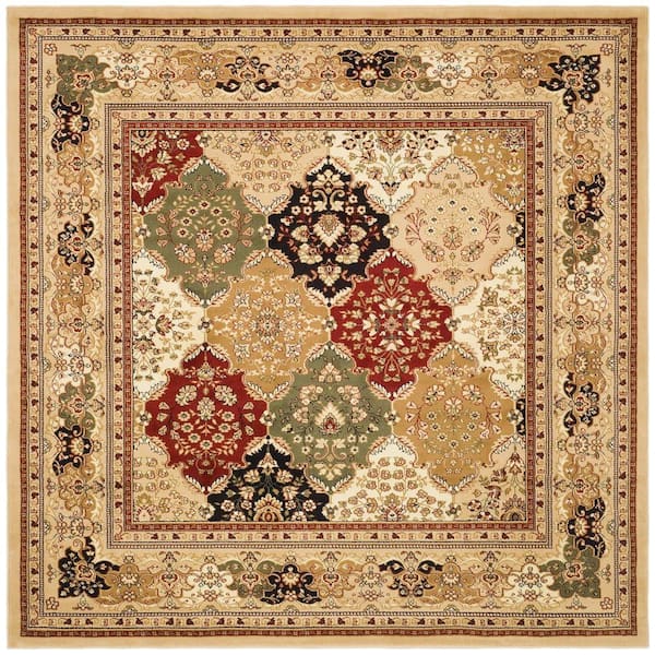 SAFAVIEH Lyndhurst Multi/Black 8 ft. x 8 ft. Square Border Area Rug