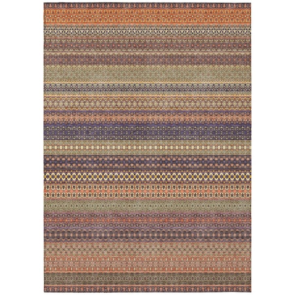 Addison Rugs Chantille ACN527 Paprika 8 ft. x 10 ft. Machine Washable Indoor/Outdoor Geometric Area Rug