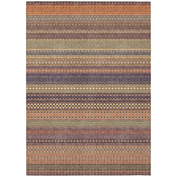 Chantille ACN527 Paprika 9 ft. x 12 ft. Machine Washable Indoor/Outdoor Geometric Area Rug