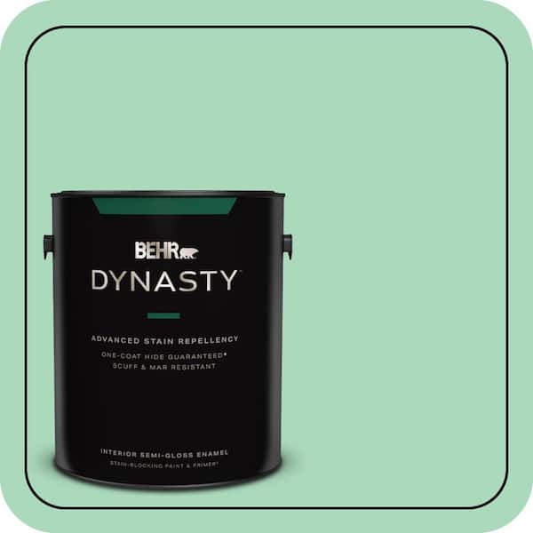 1 gal. #P410-3 Shanghai Jade Semi-Gloss Enamel Interior Stain-Blocking Paint & Primer