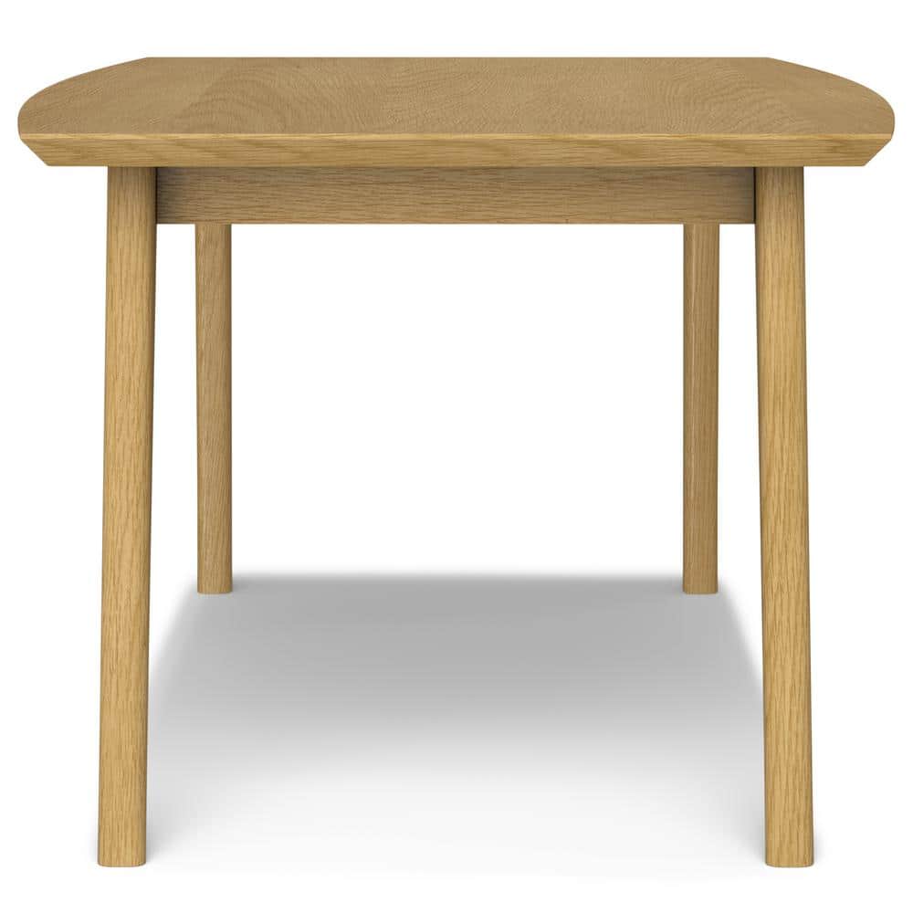 Mid-Century Modern Oak Wood Rectangular Dining Table for Six