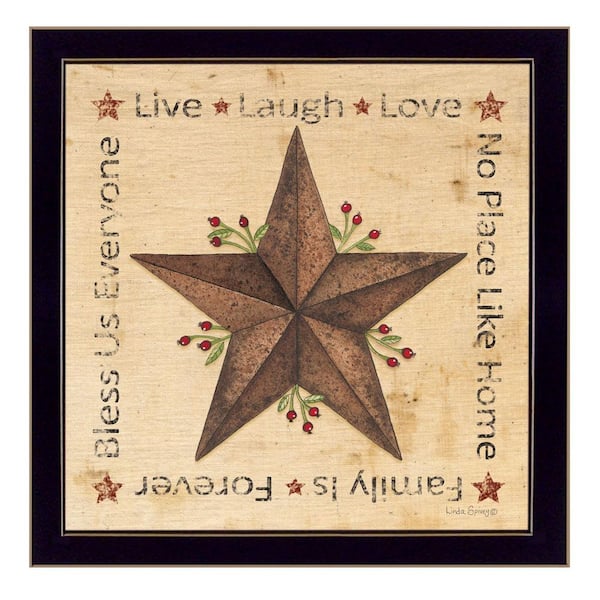 HomeRoots Live Laugh Love Rustic by Unknown 1 Piece Framed Graphic Print Typography Art Print 14 in. x 14 in. .