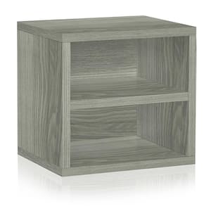 12.6 in. H x 13.4 in. W x 11.2 in. D London Gray zBoard Paperboard Stackable Single Cube Organizer with Shelf