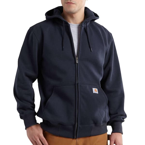 Carhartt Men's Tall Extra Large New Navy Cotton/Polyester Rain Defender Paxton Heavyweight Hooded Zip-Front Sweatshirt