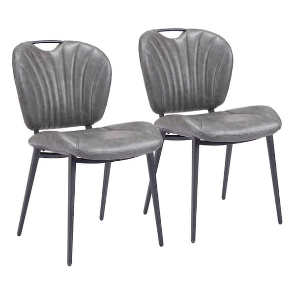 ZUO Terrence Vintage Gray 100% Polyurethane Dining Chair Set - (Set of 2)
