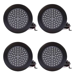 CSE Inc. 6in. 9-Watt LED 30° Beam Angle Dimmable Downlight Cathedral Ceiling Flush Mount 2700K Black Trim Color (4-Pack)