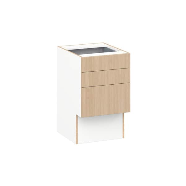 Timberline Mojavi Oak Slab Assembled Vanity ADA Drawer Base Cabinet with 3-Drawers (18 in. W x 30 in. H x 21 in. D)