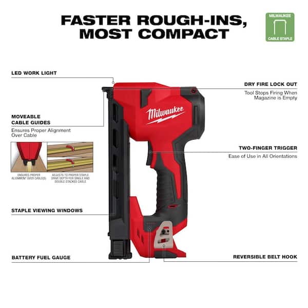 Milwaukee - M12 12-Volt Lithium-Ion Cordless Cable Stapler (Tool-Only)