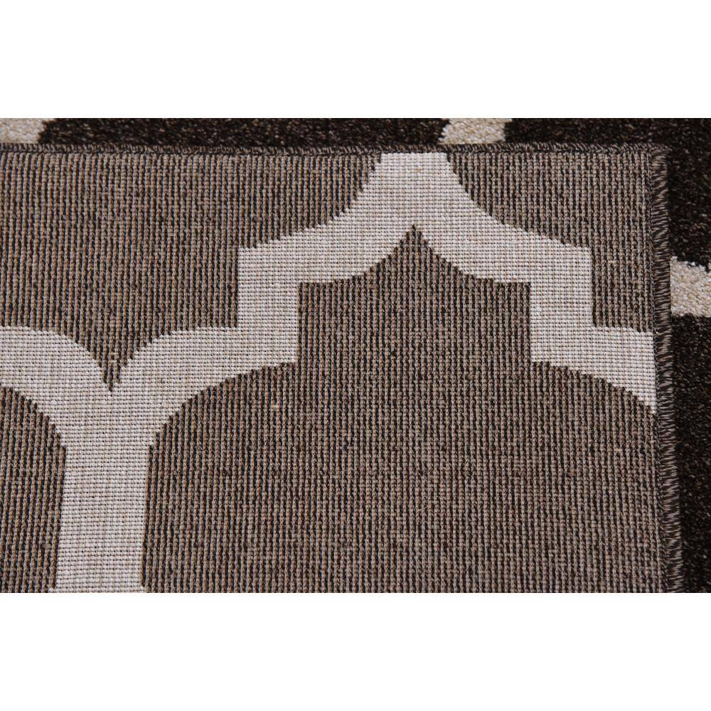 Elegant Harmony 6' x 9' Brown Trellis Synthetic Area Rug