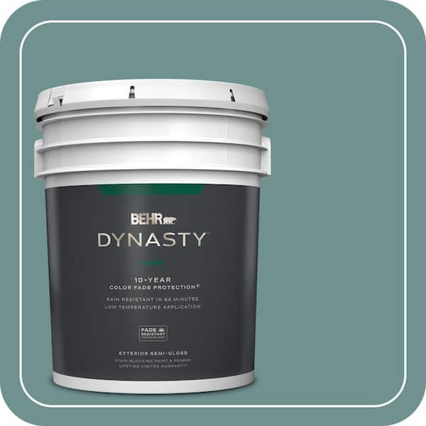 BEHR DYNASTY 5 gal. #ECC-60-3 Pool Tide Semi-Gloss Enamel Exterior Stain-Blocking Paint & Primer