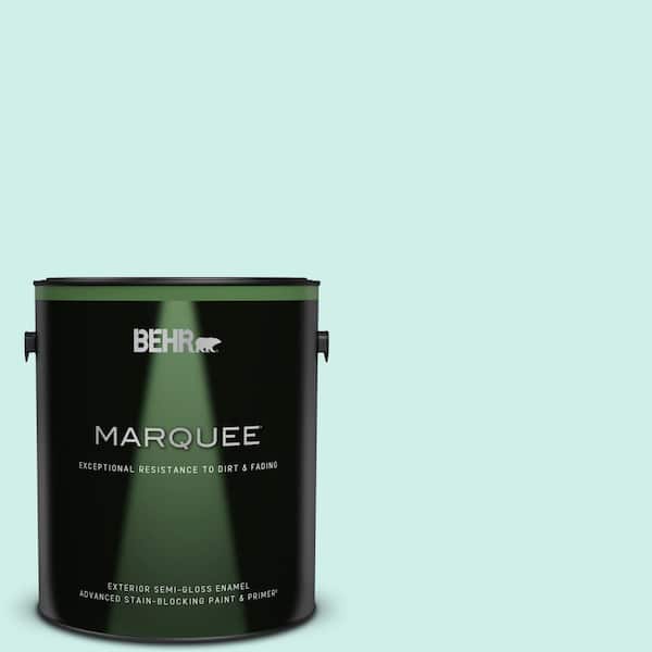 BEHR MARQUEE 1 gal. #490A-1 Teal Ice Semi-Gloss Enamel Exterior Paint & Primer