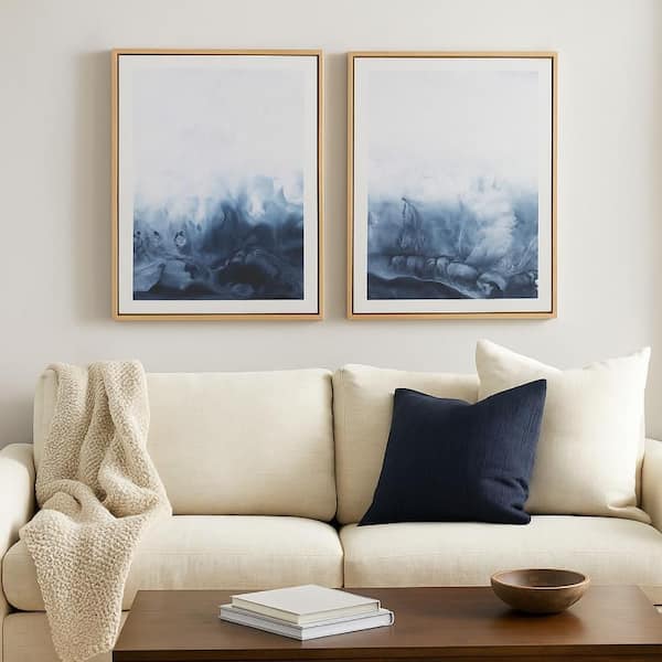 Holine Framed Abstract Canvas Wall Art Print 30 in. x 2 in.