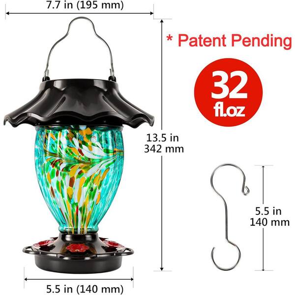 Justincity Color Changing Solar Powered Hand Blown Glass