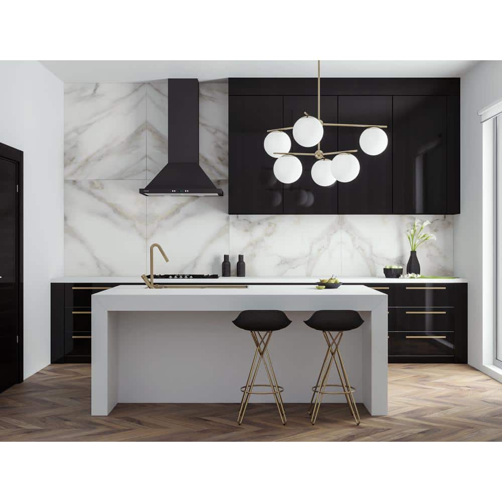 30-Inch Matte Black Stainless Steel Convertible Wall Mount Range Hood
