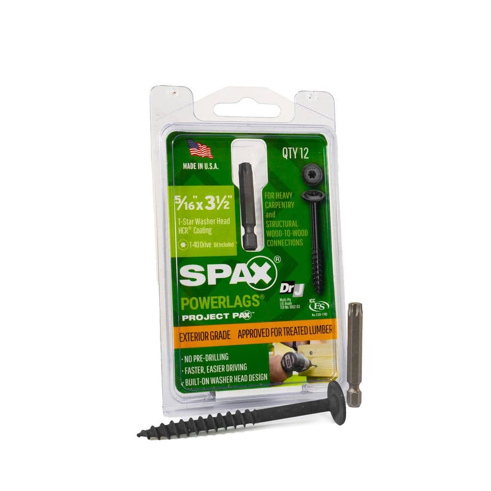 Spax 516 In X 3 12 In Exterior Washer Head Structural Wood Lag