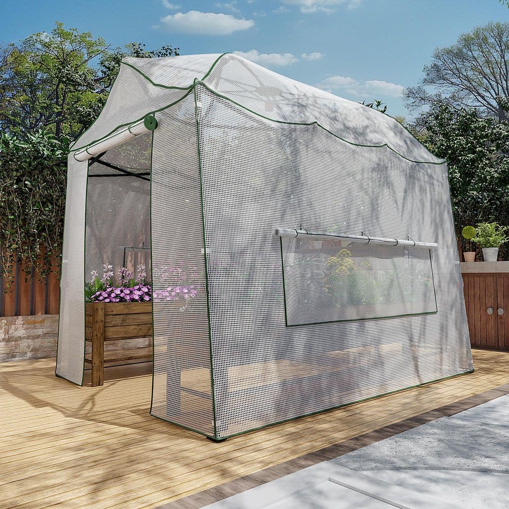 プレーヤー GREENHOUSE VEIKOUS Aluminum Greenhouse 6-ft L x 10-ft W x 6.4-ft H Gray