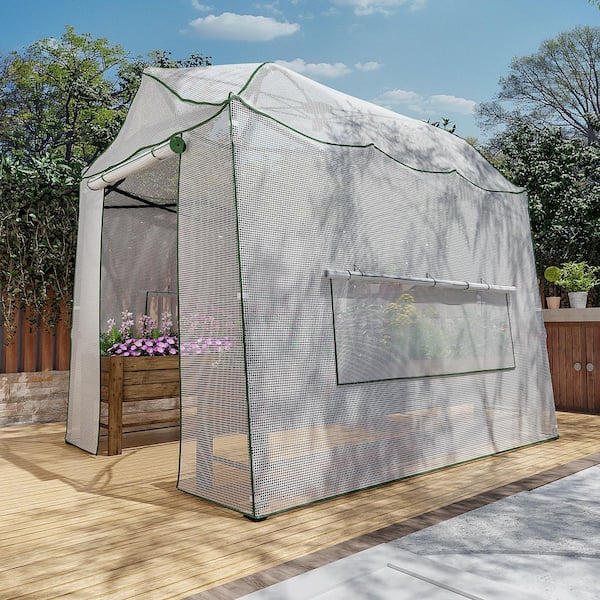 8.5 ft. x 7 ft. x 7 ft. Walk-in Greenhouse, Portable Pop-up with Adjustable Heights & Durable PE Cover