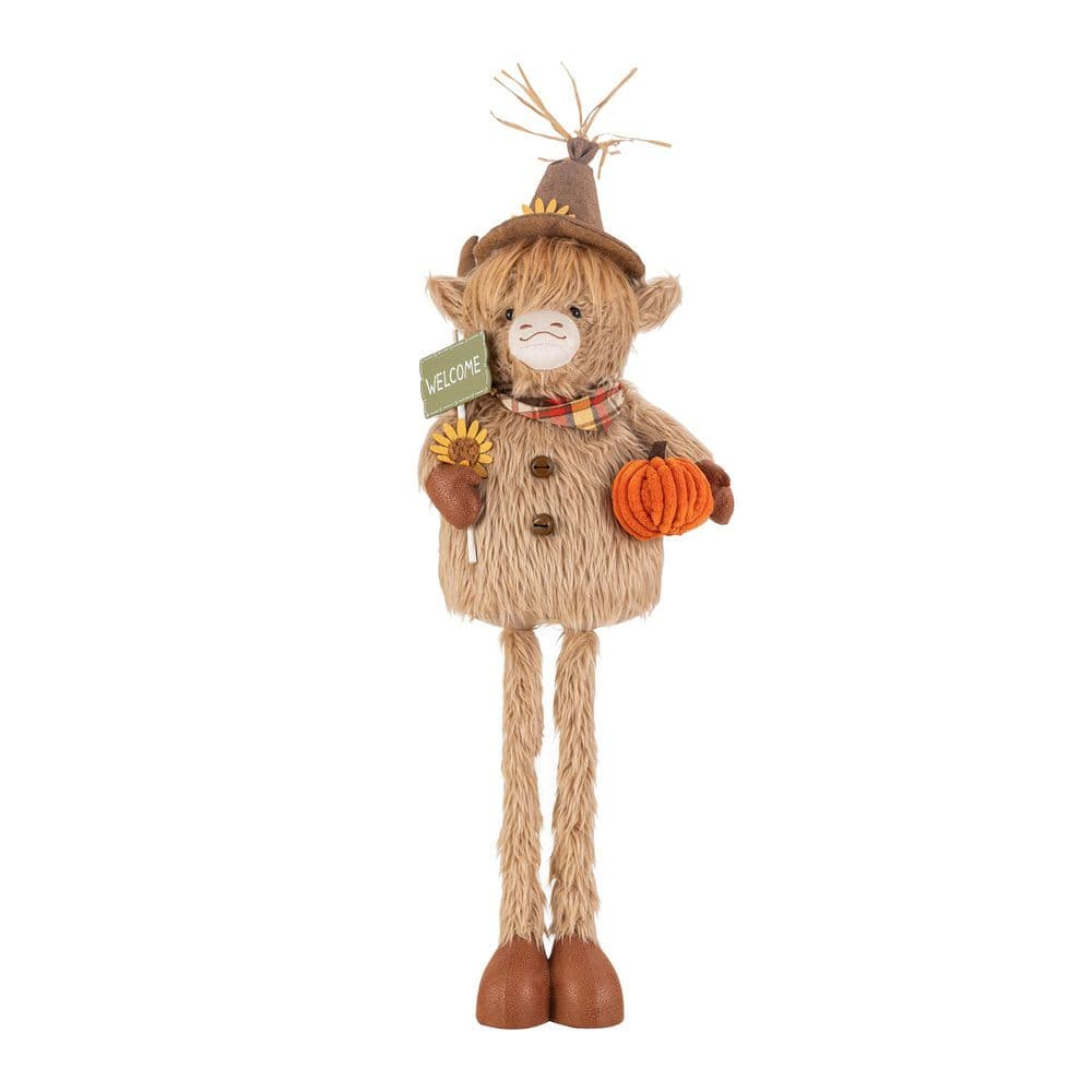 25 in. H-35 in. H Fall Fabric Highland Cow Porch Decor With Telescoping Legs price history on PriceWatchPro