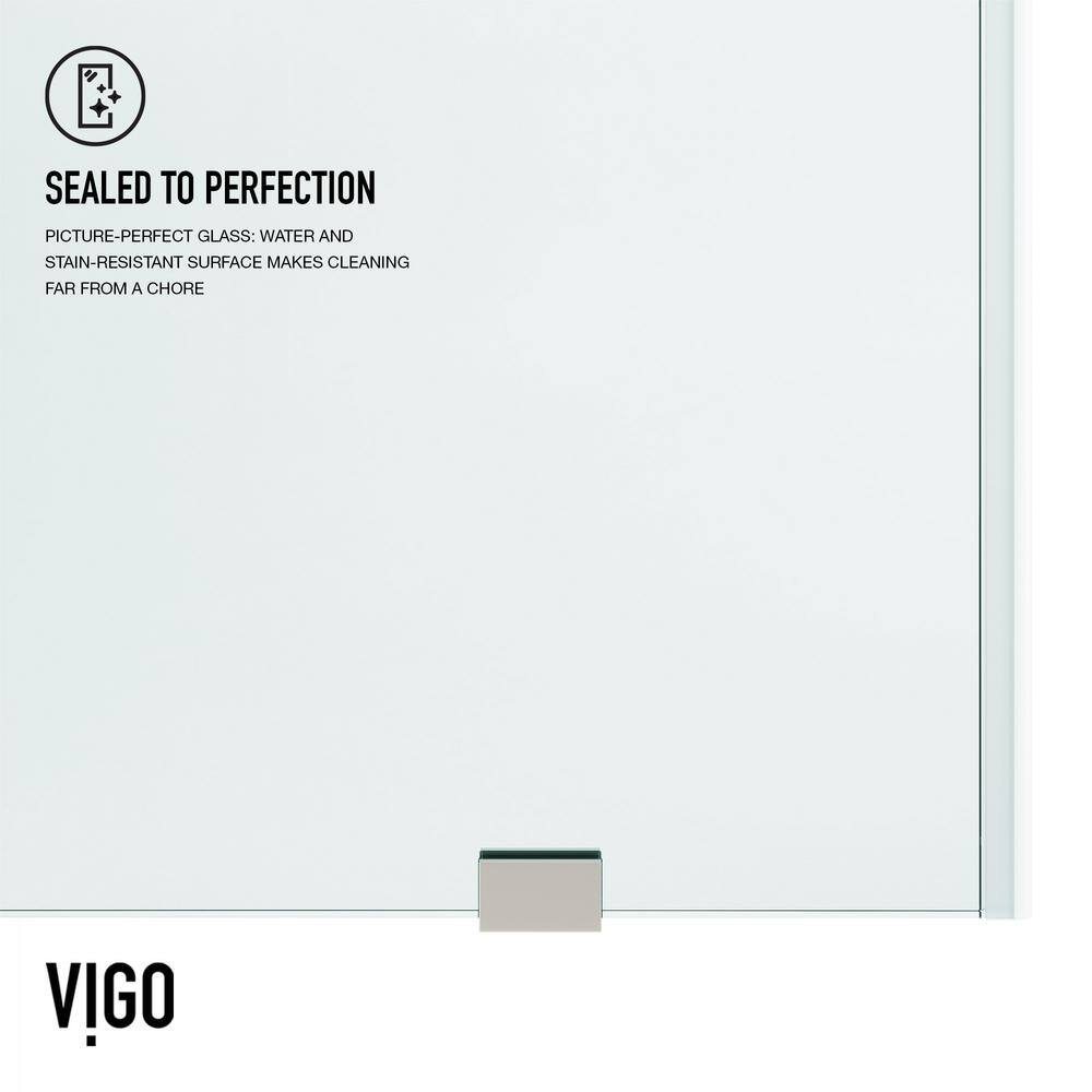Elan 72" Frameless Clear Glass Sliding Shower Door with Stainless Steel Hardware