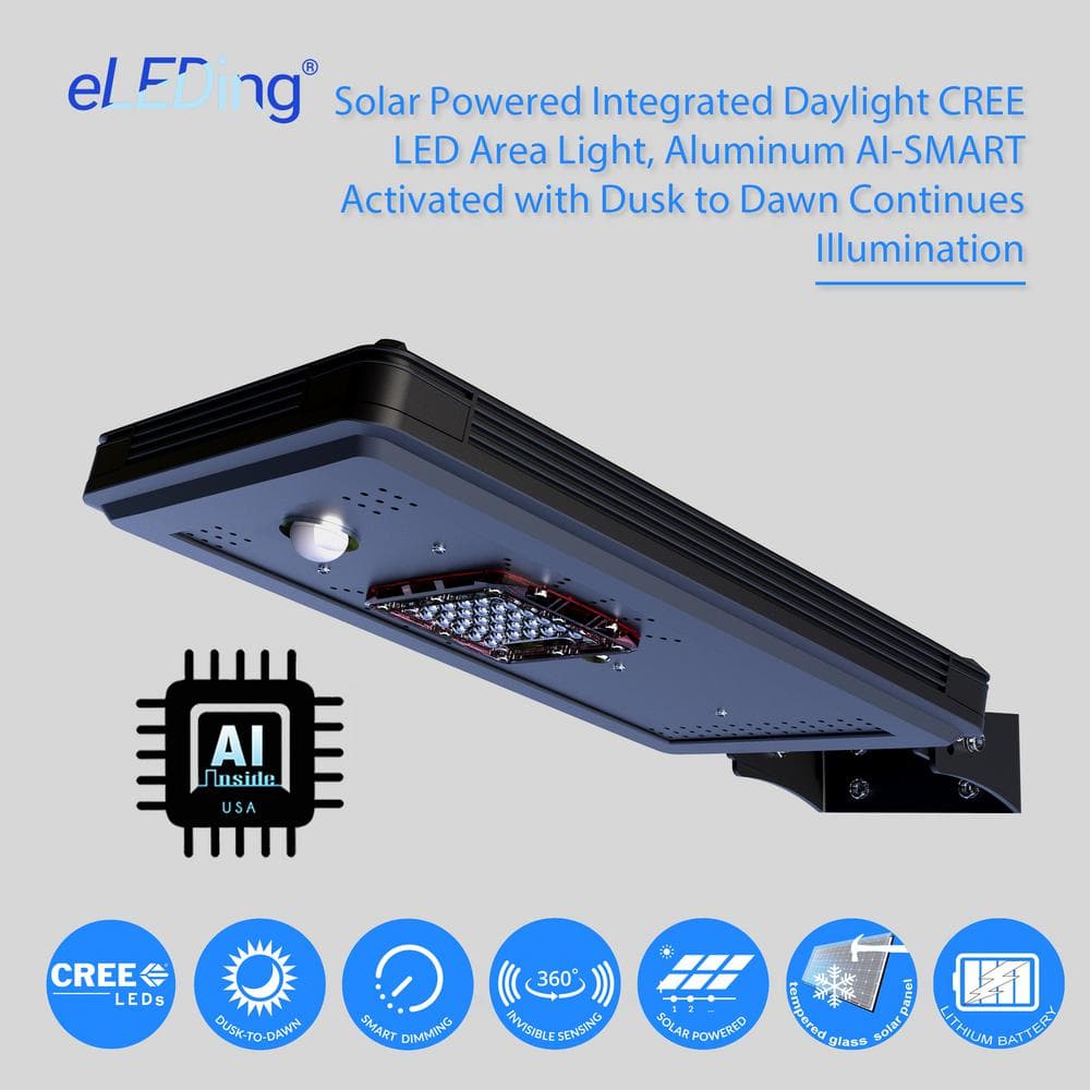 Black Aluminum Solar LED Dusk to Dawn Parking Light