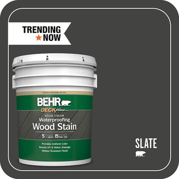 5 gal. #SC-102 Slate Solid Color Waterproofing Exterior Wood Stain