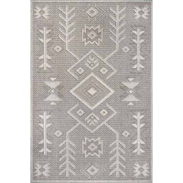 nuLOOM Theresa Textured Gray 5 ft. x 8 ft. Southwestern Transitional Area Rug