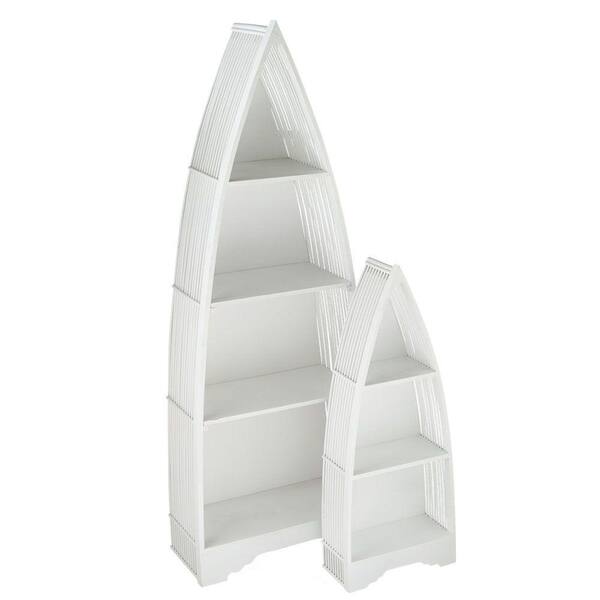 Filament Design Sundry 3 and 4-Tier Boat Shelves in White Wood (Set of 2)