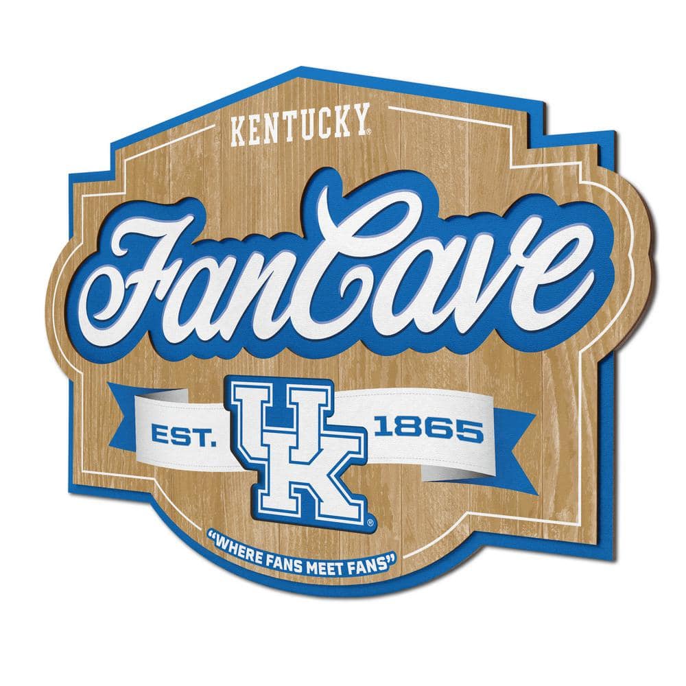 YouTheFan NCAA Kentucky Wildcats Fan Cave Decorative Sign, Team Colors