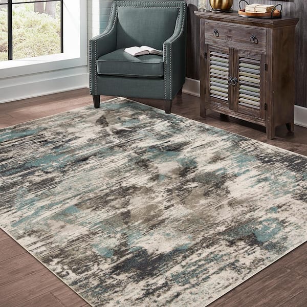 Kahuna Rivulet 4 ft. x 6 ft. Modern Abstract Design Indoor Area Rug