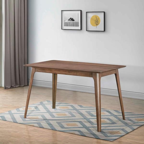 New Classic Furniture Oscar Brown Wood 35.5 in. Rectangle Dining Table Seats 4