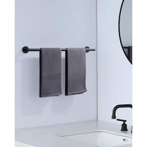 24 in. Stainless Steel Wall Mounted Towel Bar in Matte Black